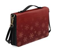 Kuiaobaty Borsa a libro in pelle con cerniera, a forma di cuore, con manico a forma di cuore, per libri e libri, Fiocchi di neve natalizi., 2XL-[12.0x9.0in=30.5x23.0cm]