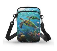 Kuiaobaty Borsa a tracolla con serpente per telefono da donna Axolotl borsa a tracolla con teschio borsa portatile borsa portachiavi, Tartaruga Oceano Animale, Taglia unica