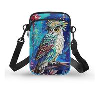 Kuiaobaty Borsa a tracolla con serpente per telefono da donna Axolotl borsa a tracolla con teschio borsa portatile borsa portachiavi, Stampa gufo, Taglia unica