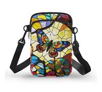 Kuiaobaty Borsa a tracolla con serpente per telefono da donna Axolotl borsa a tracolla con teschio borsa portatile borsa portachiavi, Farfalla Geomet, Taglia unica