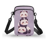 Kuiaobaty Borsa a tracolla con serpente per telefono da donna Axolotl borsa a tracolla con teschio borsa portatile borsa portachiavi, Motivo panda., Taglia unica