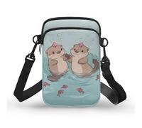 Kuiaobaty Borsa a tracolla con serpente per telefono da donna Axolotl borsa a tracolla con teschio borsa portatile borsa portachiavi, Motivo lontra, Taglia unica