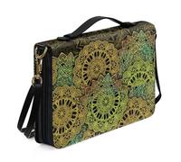 Kuiaobaty Borsa a tracolla da donna, con motivo a cuore, per chiesa, bibbia, porta bibbia, regali per chiese religiose, Mandala floreale retrò, L-[10.2x7.0in=25.9x17.8cm]