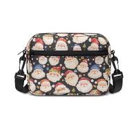 Kuiaobaty Borsa a tracolla da donna con panda e orsetto con cerniera, borsa a tracolla per fotocamera, borsa a tracolla per lo shopping e l'uso quotidiano, Babbo Natale, Taglia unica