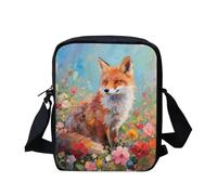 Kuiaobaty Borsa a tracolla da donna per fotocamera con tracolla larga regolabile, etnica, cani, stampa coniglio, borsa a tracolla con doppio strato, Foresta Fox Pittura