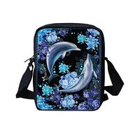 Kuiaobaty Borsa a tracolla da donna piccola borsa a tracolla per ragazza adolescente borsa per cellulare donna con tracolla, Fiori dei delfini