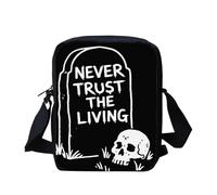 Kuiaobaty Borsa a tracolla da donna, piccola borsa messenger per la scuola, con tracolla regolabile, piccola borsa a tracolla da donna, Teschio lapide