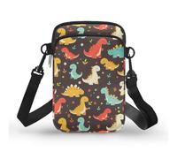 Kuiaobaty Borsa a tracolla per telefono da donna, con motivo floreale, con dinosauri, borsa a tracolla per cellulare, Dinosauri dei cartoni animati., Taglia unica