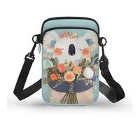 Kuiaobaty Borsa a tracolla per telefono da donna, con motivo floreale, con dinosauri, borsa a tracolla per cellulare, Acquarello Fiore Koala, Taglia unica