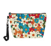 Kuiaobaty Borsa cosmetica per le donne Borsa per il trucco per borsa da viaggio Borsa da viaggio Borsa da toilette Borsa da toilette Borsa da bellezza per ragazze, Fiori di primavera Fior, Organizer
