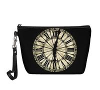 Kuiaobaty Borsa cosmetica per le donne Borsa per il trucco per borsa da viaggio Borsa da viaggio Borsa da toilette Borsa da toilette Borsa da bellezza per ragazze, Quadrante dell'orologio retrò,