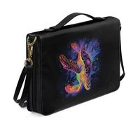 Kuiaobaty Borsa grande in pelle per libri con tartaruga marina, con cerniera, tartarughe acquarellate, in finta pelle, con manico per chiesa, borsa per libri da donna