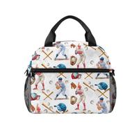 Kuiaobaty Borsa per il pranzo vintage per bambini, con tracolla e cinghie regolabili, con cerniera, riutilizzabile, per picnic, campeggio