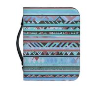 Kuiaobaty Borsa per la Bibbia a Zigzag con cerniera tribale a righe etniche con manico per Bibbia di dimensioni standard, regalo perfetto per ragazze, donne, madri e bambini