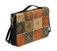 Kuiaobaty Borsa per la Bibbia della Chiesa di Natale da donna, con tracolla, copertine per bibbia in tintura a nodi, regali per chiese religiose, Piastrelle Marocchine Geometriche,