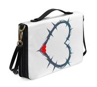 Kuiaobaty Borsa per la Bibbia della Chiesa di Natale da donna, con tracolla, copertine per bibbia in tintura a nodi, regali per chiese religiose, Romantico motivo a cuore, L-[10.2x7.0in=25.9x17.8cm]