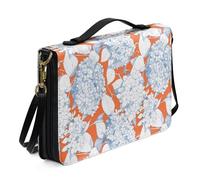 Kuiaobaty Borsa per la Bibbia della Chiesa di Natale da donna, con tracolla, copertine per bibbia in tintura a nodi, regali per chiese religiose, Ortensia Floreale, 2XL-[12.0x9.0in=30.5x23.0cm]