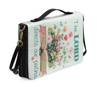 Kuiaobaty Borsa portaoggetti con scritta in lingua inglese "God Saying", con tasche per penne e telefono, libri ad acquerello, stampa di fiori, custodia protettiva per libri da chiesa, per donne, 2XL
