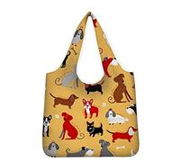 Kuiaobaty Borsa shopper riutilizzabile pieghevole in un sacchetto grande borsa della spesa per la famiglia borsa da viaggio, Cuccioli di, Large