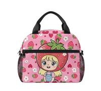 Kuiaobaty Borsa termica per il pranzo a prova di perdite, con tasca laterale in rete per studenti delle scuole medie, leggera, per ragazze