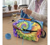 Kuiaobaty Borsa tote con motivo funghi rossi con cinghia, stampa di funghi magici per filati, uncinetto, aghi, accessori, organizer da viaggio, borsa da cucito