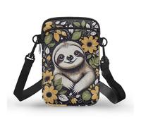 Kuiaobaty Borse a tracolla per telefono cellulare con chiusura lampo dei teschi, mini borse della borsa della spalla della stampa della libellula sopra le borse della borsa della spalla, Girasoli