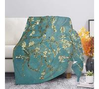 Kuiaobaty Coperta invernale in pile Van Gogh grande coperta in morbido tessuto in microfibra vintage floreale Art Design coperta per letto, fiori di mandorlo