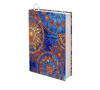 Kuiaobaty Copertina per libri con stampa mandala, copertura antipolvere in tessuto, motivo floreale dorato, elastico, per libri in brossura