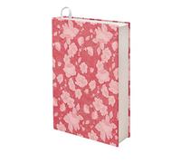 Kuiaobaty Copertina per libro con fiori di peonia rosa, 35,5 x 20,5 cm, lavabile, motivo floreale per libro di testo e blocco note