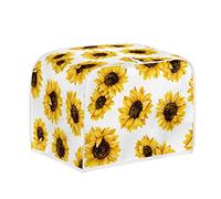 Kuiaobaty Copertura per tostapane a 2 fette di girasoli, copertura per macchina del pane floreale, tappi antipolvere per tostapane a due fette di elettrodomestici da cucina