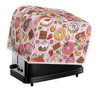 Kuiaobaty Copertura per tostapane con stampa del deserto, antipolvere, con stampa di ciambelle, custodia per macchina per il pane, rosa 2 fette di copertura adatta per tostapane