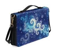 Kuiaobaty Custodia per Bibbia Boho con stampa a spirale pixel, con manico e tasca per penna, motivo floreale con vortice, grande custodia per il trasporto della Bibbia da donna con tracolla