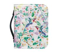 Kuiaobaty Custodia per il trasporto della Bibbia con uccellini e fiori e colibrì, per donne, adatta a libri fino a 30,5 x 23,9 x 6,1 cm