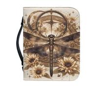 Kuiaobaty Custodia per libri con libellula e fiori, per donne, con luna e stelle, libellula, organizer per libri quotidiani, grandi dimensioni 28 x 20,3 x 5,1 cm, L