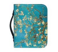 Kuiaobaty Custodia per libro da donna con pittura a fiori di mandorla, copertina per quaderno artistico di Van Gogh con supporto e organizer per agenda per donne e ragazze