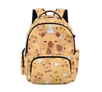 Kuiaobaty Cute Capybara - Zaino da scuola per ragazze, 43 cm, resistente, con cerniera, con tracolla regolabile, grande zaino per la scuola elementare