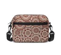 Kuiaobaty Folk Floral Cross Body Bag Donna Mandala Spalla Borsa a Tracolla Cerniera Crossbody Borsa Messenger Bag Tracolla Regolabile, Stampa Mandala Marrone, Taglia unica