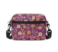 Kuiaobaty Folk Floral Cross Body Bag Donna Mandala Spalla Borsa a Tracolla Cerniera Crossbody Borsa Messenger Bag Tracolla Regolabile, Magenta floreale folk, Taglia unica