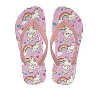 Kuiaobaty Infradito da ragazza, sandali estivi leggeri da spiaggia per bambini, infradito adatte per un facile rivestimento, Cavallo arcobaleno, 34 EU