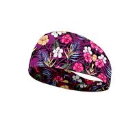 Kuiaobaty Island Tribal Pattern Running Fasce per capelli da donna, viola floreale sport fascia per capelli larga fascia per capelli elasticizzata turbante fascia urbana