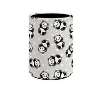 Kuiaobaty Kawaii Panda Bears Donne Ragazza Trucco Porta Pennelli Carino Anime Panda Portapenne Grigio Rotondo Portapenne per Ufficio Scuola