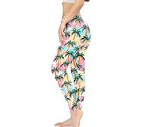 Kuiaobaty Leggings a vita alta da donna mandala floreale yoga pantaloni palestra lunghezza intera allenamento collant corsa, Palma Pop Art, S