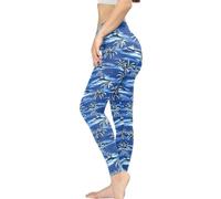 Kuiaobaty Leggings da donna Floreale Running Gym Leggings, stampa leopardata a vita alta morbidi pantaloni da yoga tute atletiche, Toile Island Blu Palma, XXL