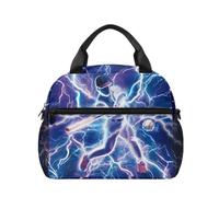 Kuiaobaty Lightning Baseball Player Borsa termica per il pranzo per bambini riutilizzabile con tracolla per ragazzi delle scuole medie stampa all-over borse termiche per campeggio picnic viaggi