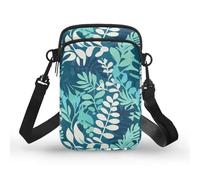 Kuiaobaty Mini borsa a tracolla per cellulare, da donna, piccola borsa a tracolla con tasche multiple con cerniera, Ramo Foglia, Taglia unica