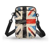 Kuiaobaty Mini borsa a tracolla per cellulare, da donna, piccola borsa a tracolla con tasche multiple con cerniera, Bandiera Union Jack disegnata, Taglia unica