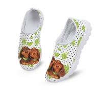 Kuiaobaty Mocassino da passeggio con stampa di cani carini per le donne leggere scarpe da ginnastica da corsa scarpe da lavoro leggere, Bassotto a pois, 40.5 EU