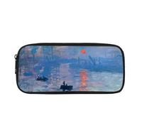 Kuiaobaty Monet, astuccio per matite con pittura a olio per ragazzi e ragazzi, astuccio per la scuola, astuccio per penne con stampa all'alba, grande capacità, per bambini, Impressioni Alba, Zaino per