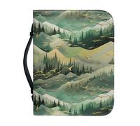 Kuiaobaty Mountain Valley - Custodia a libro per bibbia, romanzo, quaderno, pittura artistica, uccelli, albero, custodia in pelle PU con tasca interna per penna