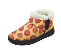 Kuiaobaty Pantofole da donna a stivaletto in memory foam, foderate, suola antiscivolo, Amante della pizza, 39.5 EU